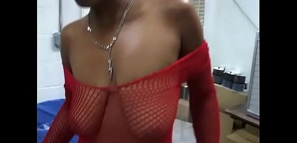  Swee black babes in red lingeries suck pole to satisfaction